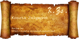 Koszta Zsigmond névjegykártya